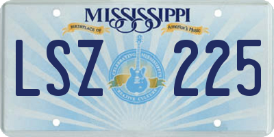 MS license plate LSZ225