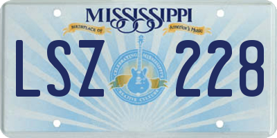 MS license plate LSZ228