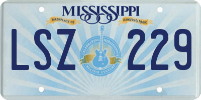 MS license plate LSZ229