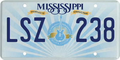 MS license plate LSZ238
