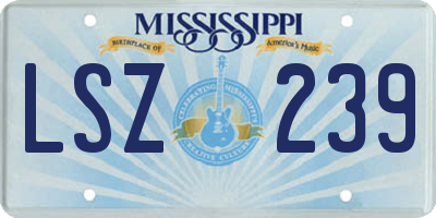 MS license plate LSZ239