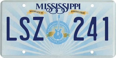 MS license plate LSZ241