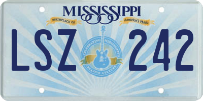 MS license plate LSZ242