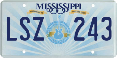MS license plate LSZ243