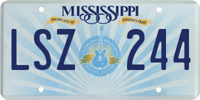 MS license plate LSZ244