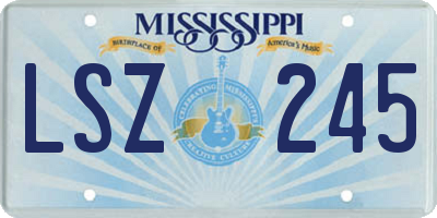 MS license plate LSZ245