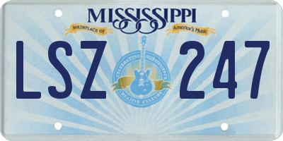 MS license plate LSZ247