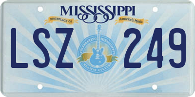 MS license plate LSZ249