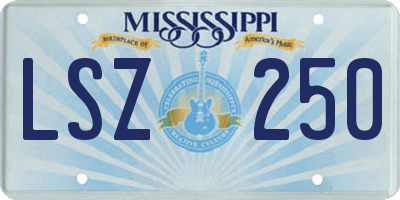 MS license plate LSZ250