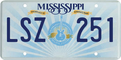 MS license plate LSZ251