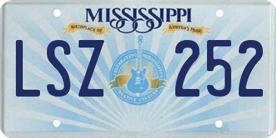MS license plate LSZ252