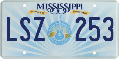 MS license plate LSZ253