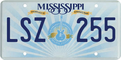 MS license plate LSZ255
