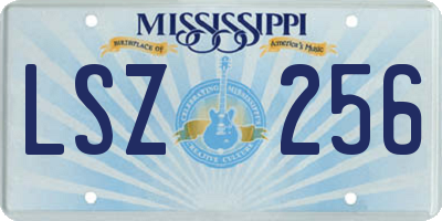 MS license plate LSZ256