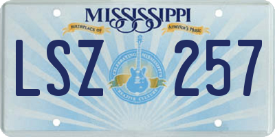 MS license plate LSZ257