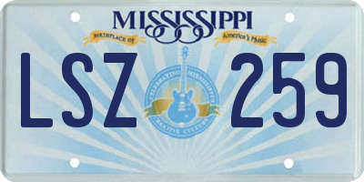 MS license plate LSZ259