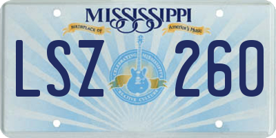 MS license plate LSZ260