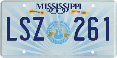 MS license plate LSZ261