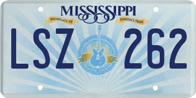 MS license plate LSZ262