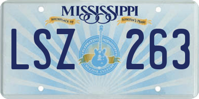 MS license plate LSZ263