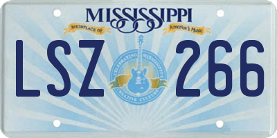 MS license plate LSZ266