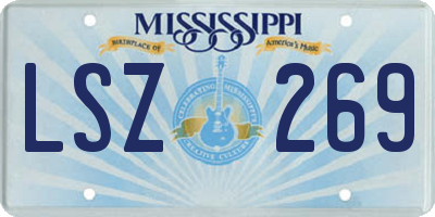 MS license plate LSZ269