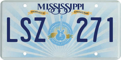 MS license plate LSZ271
