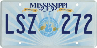 MS license plate LSZ272