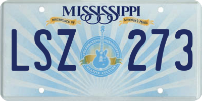 MS license plate LSZ273