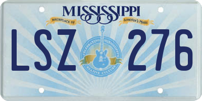 MS license plate LSZ276