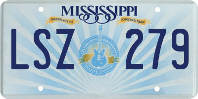 MS license plate LSZ279
