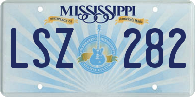 MS license plate LSZ282