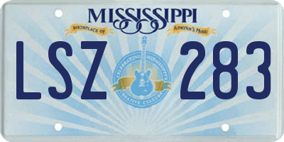 MS license plate LSZ283