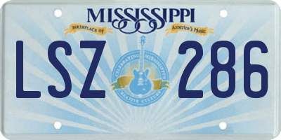 MS license plate LSZ286