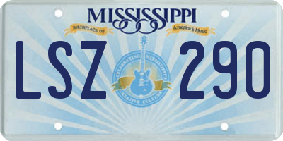 MS license plate LSZ290