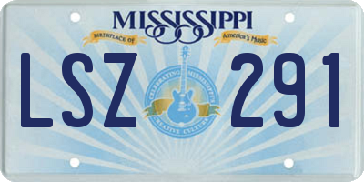 MS license plate LSZ291