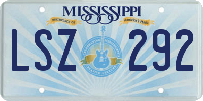 MS license plate LSZ292