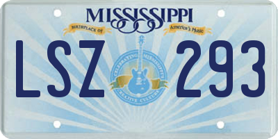 MS license plate LSZ293