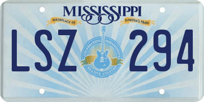 MS license plate LSZ294