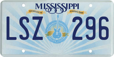 MS license plate LSZ296