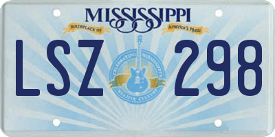 MS license plate LSZ298