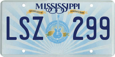 MS license plate LSZ299