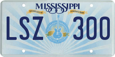 MS license plate LSZ300