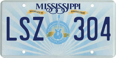 MS license plate LSZ304