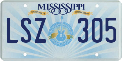 MS license plate LSZ305