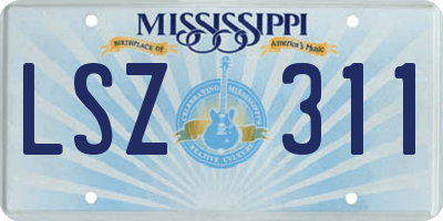 MS license plate LSZ311