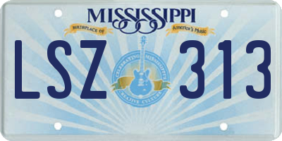 MS license plate LSZ313