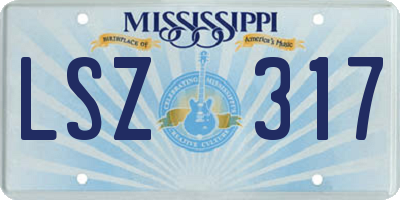 MS license plate LSZ317