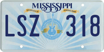 MS license plate LSZ318