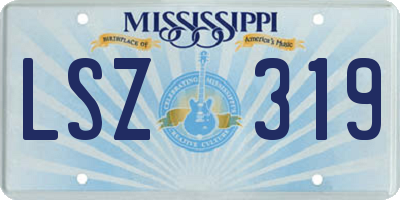 MS license plate LSZ319